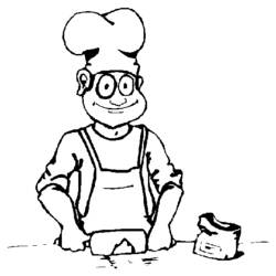 Coloring page: Cook (Jobs) #91777 - Free Printable Coloring Pages