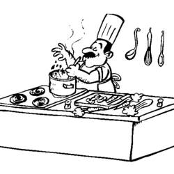 Coloring page: Cook (Jobs) #91798 - Printable coloring pages