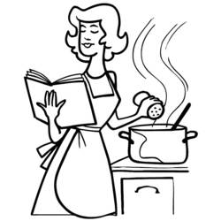 Coloring page: Cook (Jobs) #91829 - Printable coloring pages