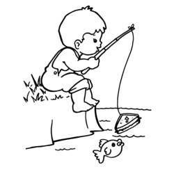 Coloring pages: Fisherman - Printable coloring pages