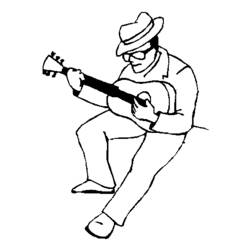 Coloring page: Guitarist (Jobs) #98057 - Printable coloring pages
