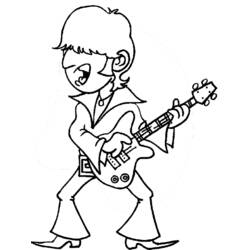 Coloring page: Guitarist (Jobs) #98061 - Printable coloring pages