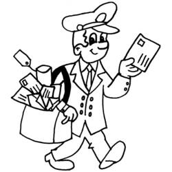 Coloring pages: Postman - Printable coloring pages