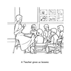 Coloring page: Teacher (Jobs) #94232 - Printable coloring pages
