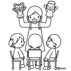 Coloring page: Teacher (Jobs) #94541 - Printable coloring pages