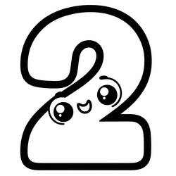 Coloring pages: Number 2 - Free Printable Coloring Pages