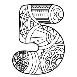 Number 5 (Learning and Education) coloring page #221403 to print and color