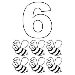 Coloring pages: Number 6 - Free Printable Coloring Pages