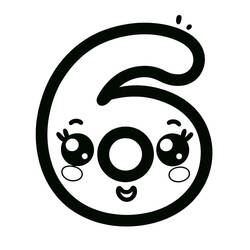 Coloring page: Number 6 (Learning and Education) #221409 - Free Printable Coloring Pages