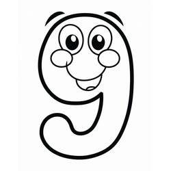 Coloring pages: Number 9 - Free Printable Coloring Pages