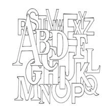 Alphabet (Letters and Alphabet) coloring page #124607 to print and color