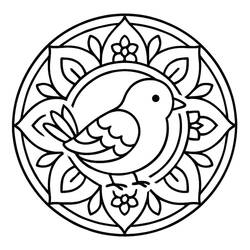 Bird Mandala - Free printable coloring pages