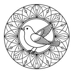 Bird Mandala - Free printable coloring pages