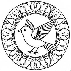 Bird Mandala (Mandalas) coloring page #221973 to print and color