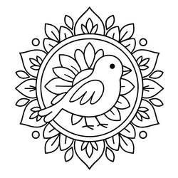 Bird Mandala (Mandalas) coloring page #221974 to print and color