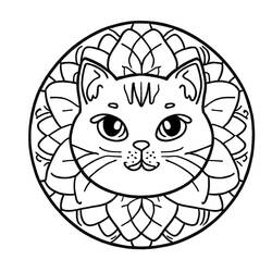 Coloring page: Cat Mandalas (Mandalas) #199941 - Free Printable Coloring Pages