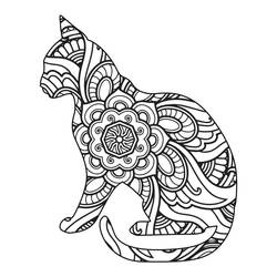 Coloring page: Cat Mandalas (Mandalas) #199942 - Free Printable Coloring Pages