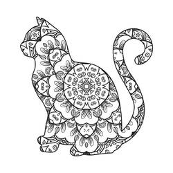 Coloring page: Cat Mandalas (Mandalas) #199949 - Free Printable Coloring Pages