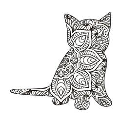 Coloring page: Cat Mandalas (Mandalas) #199955 - Free Printable Coloring Pages