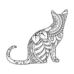 Coloring page: Cat Mandalas (Mandalas) #199961 - Free Printable Coloring Pages