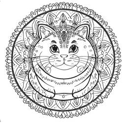 Coloring page: Cat Mandalas (Mandalas) #199971 - Free Printable Coloring Pages