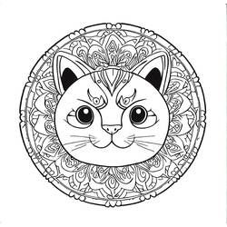 Coloring page: Cat Mandalas (Mandalas) #199974 - Free Printable Coloring Pages