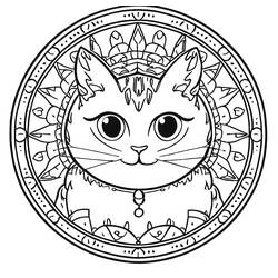 Coloring page: Cat Mandalas (Mandalas) #199975 - Free Printable Coloring Pages