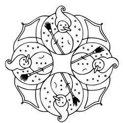 Coloring page: Christmas Mandalas (Mandalas) #175372 - Free Printable Coloring Pages