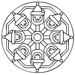 Coloring page: Christmas Mandalas (Mandalas) #175381 - Free Printable Coloring Pages