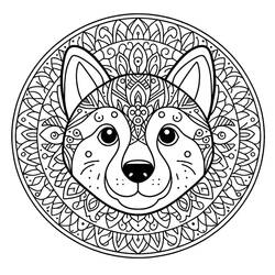 Coloring page: Dog Mandalas (Mandalas) #211783 - Free Printable Coloring Pages
