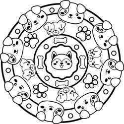Coloring page: Dog Mandalas (Mandalas) #211793 - Free Printable Coloring Pages