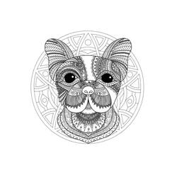 Coloring page: Dog Mandalas (Mandalas) #211801 - Free Printable Coloring Pages