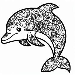 Coloring page: Dolphin Mandalas (Mandalas) #219067 - Free Printable Coloring Pages