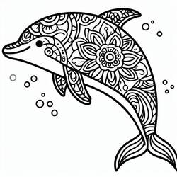 Coloring page: Dolphin Mandalas (Mandalas) #219068 - Free Printable Coloring Pages