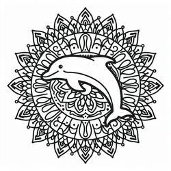 Coloring page: Dolphin Mandalas (Mandalas) #219070 - Free Printable Coloring Pages