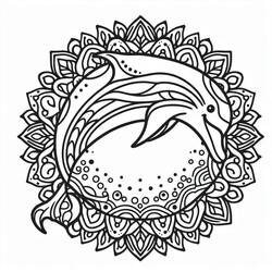 Coloring page: Dolphin Mandalas (Mandalas) #219073 - Free Printable Coloring Pages