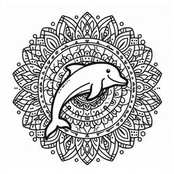 Coloring page: Dolphin Mandalas (Mandalas) #219074 - Free Printable Coloring Pages