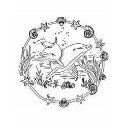 Coloring page: Dolphin Mandalas (Mandalas) #219075 - Free Printable Coloring Pages