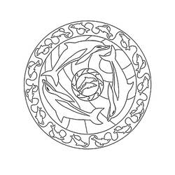 Coloring page: Dolphin Mandalas (Mandalas) #219079 - Free Printable Coloring Pages