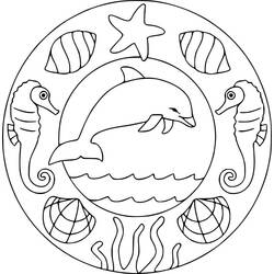 Coloring page: Dolphin Mandalas (Mandalas) #219080 - Free Printable Coloring Pages