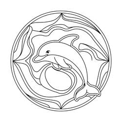 Coloring page: Dolphin Mandalas (Mandalas) #219083 - Free Printable Coloring Pages