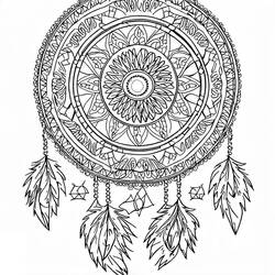 Coloring page: Dreamcatcher Mandalas (Mandalas) #190175 - Free Printable Coloring Pages