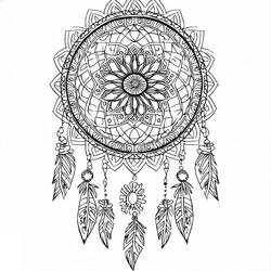 Coloring page: Dreamcatcher Mandalas (Mandalas) #190178 - Free Printable Coloring Pages