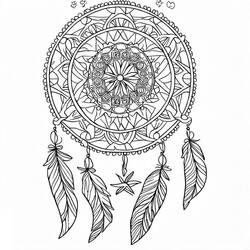 Coloring pages: Dreamcatcher Mandalas - Free Printable Coloring Pages