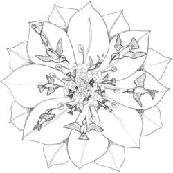 Coloring page: Flowers Mandalas (Mandalas) #117044 - Printable coloring pages