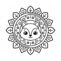 Fox Mandala - Free printable coloring pages