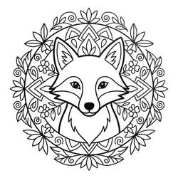 Fox Mandala - Free printable coloring pages
