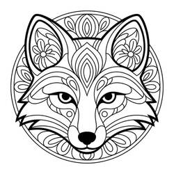 Fox Mandala (Mandalas) coloring page #221993 to print and color