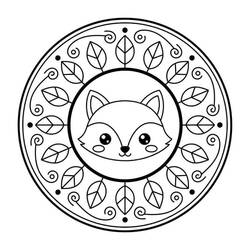 Fox Mandala (Mandalas) coloring page #221995 to print and color
