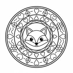 Fox Mandala (Mandalas) coloring page #222005 to print and color